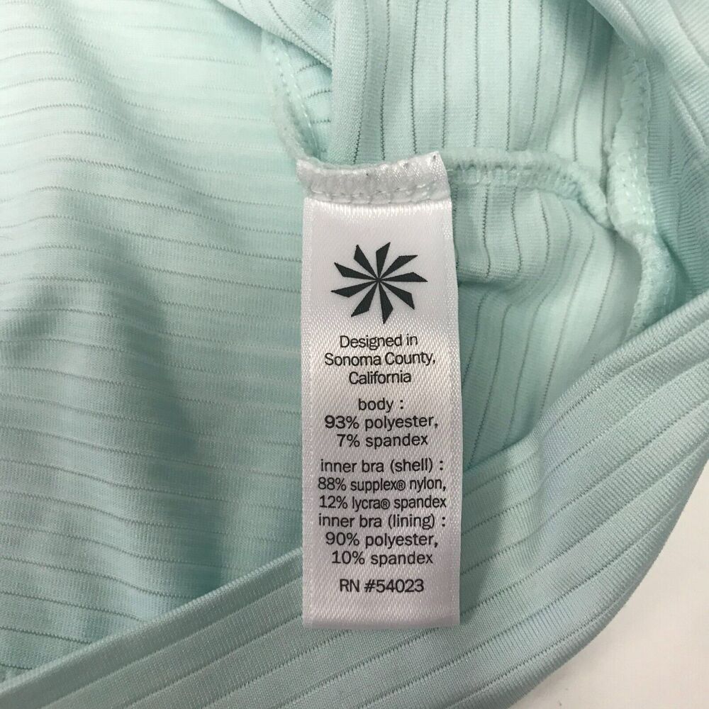 Athleta Tank Womens Medium Light Blue Attached Bra Criss Cross Sleeveless - Picture 9 of 13